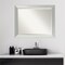 Beveled Wood Bathroom Wall Mirror, Brushed Sterling Silver Frame